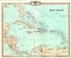 1852 Cruchley Map of West Indies