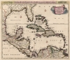 1696 Danckerts Map of Florida, the West Indies, and the Caribbean