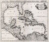 1696 Danckerts Map of Florida, the West Indies, and the Caribbean