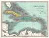 1828 Finley Map of the West Indies, Caribbean, and Antilles