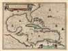 1638 Jansson Map of the Caribbean Sea and the Gulf Coast
