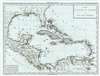 1795 Mentelle and Chanlaire Map of the West Indies