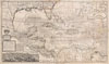 1732 Herman Moll Map of the West Indies, Florida, Mexico, and  the Caribbean