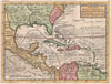 1732 Herman Moll Map of the West Indies and Caribbean
