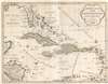 1769 Tirion Map and Chart of the West Indies, Caribbean Sea