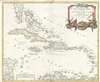 1750 Vaugondy Map of the West Indies and Florida