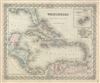 1856 Colton Map of the West Indies