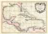 1762 Zannoni Map of Central America and the West Indies ( Caribbean )