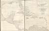 1824 / 1875 Admiralty Nautical Chart / Map of the West Indies and Gulf of Mexico