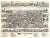 1888 Bailey Bird's-Eye View Map of Westborough, Massachusetts