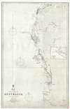1872 Phillip King Admiralty Chart or Map of Western Australia (Perth)
