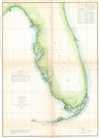 1851 U.S. Coast Survey Chart or Map of Florida