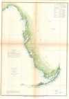 1851 U.S. Coast Survey Chart or Map of Florida