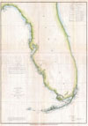 1852 U.S. Coast Survey Map of Florida