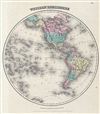 1856 Colton Map of the Western Hemisphere or Americas