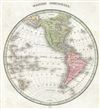 1835 Bradford Map of the Western Hemisphere (North America, South America)
