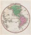 1827 Finley Map of the Western Hemisphere (North America, South America)