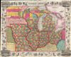 1853 Atwood Map of Ohio, Michigan, Illinois, Indiana, Wisconsin, Iowa, Missouri, and Minnesota