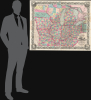 1854 Colton Pocket Map of the American Midwest, incl. Minnesota Territory