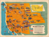1954 Rigby Pictorial Map of the Western U.S., Union Pacific Railroad