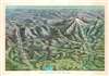 1960 Brusseau Bird's-Eye View Map of the White Mountains, New Hampshire