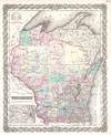1855 Colton Map of  Wisconsin