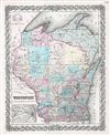 1856 Colton Map of Wisconsin