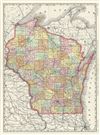 1889 Rand McNally Map of Wisconsin