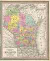 1854 Mitchell Map of Wisconsin