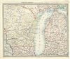 1875 S.D.U.K. Map of Michigan and Wisconsin (w/ Lake Michigan)
