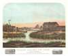 1867 Blanchard / Shober View of Wolf's Point, Chicago, in 1833