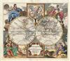 1740 Albrizzi Map of the World in Hemispheres