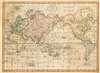 1796 Bowen Map of the World with Explorers' Tracks