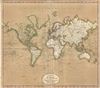 1801 Cary Map of the World on Mercator Projection