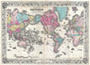 1852 Colton's Map of the World on Mercator's Projection ( Pocket Map )