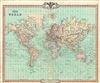 1850 Cruchley Map of The World