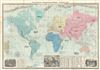 1862 Delamarche Monumental Wall Map of the World
