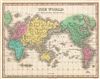 1827 Finley Map of the World on Mercator's Projection