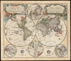 1759 Homann Heirs Map of the World, with Müller's North Pacific Geography