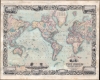 Monk's New Illuminated Steel Plate Map of The World Embracing all the Latest Discoveries and Exploration on Mercator's Projection. - Main View Thumbnail