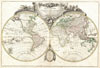 1775 Lattre and Janvier Map of the World on a Hemisphere Projection