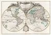 1782 Lattre and Janvier Map of the World on a Hemisphere Projection