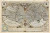 1633 Le Clerc / Hondius Map of the World in Hemispheres