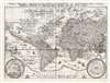 1646 Merian Map of the World on Mercator's Projection