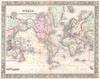 1864 Mitchell Map of the World on Mercator Projection