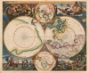 1696 Pierre Mortier Polar Projection Map on Two Hemispheres
