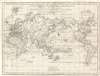 1797 John Norman American Map of the World with Explorers' Tracks