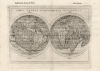 1598 Rosaccio Double Hemisphere Map of the World