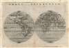 1574 Ruscelli Double-Hemisphere Map of the World