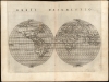 1561 Ruscelli Double-Hemisphere Map of the World
